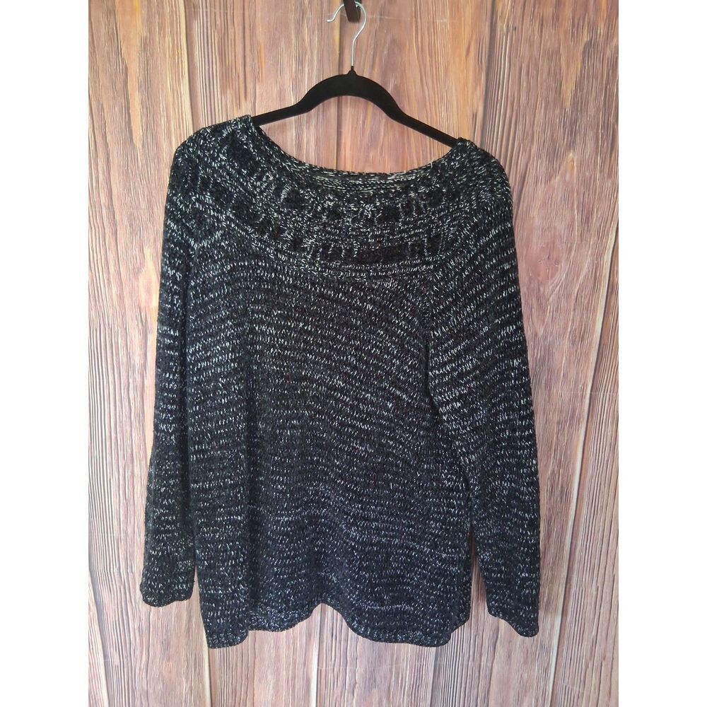 Croft and Barrow black and white knit long sleeve sweater size 1Xl